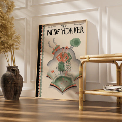 The New Yorker 1926 Golf Cover Poster, Art Deco Vintage Magazine Wall Art Print