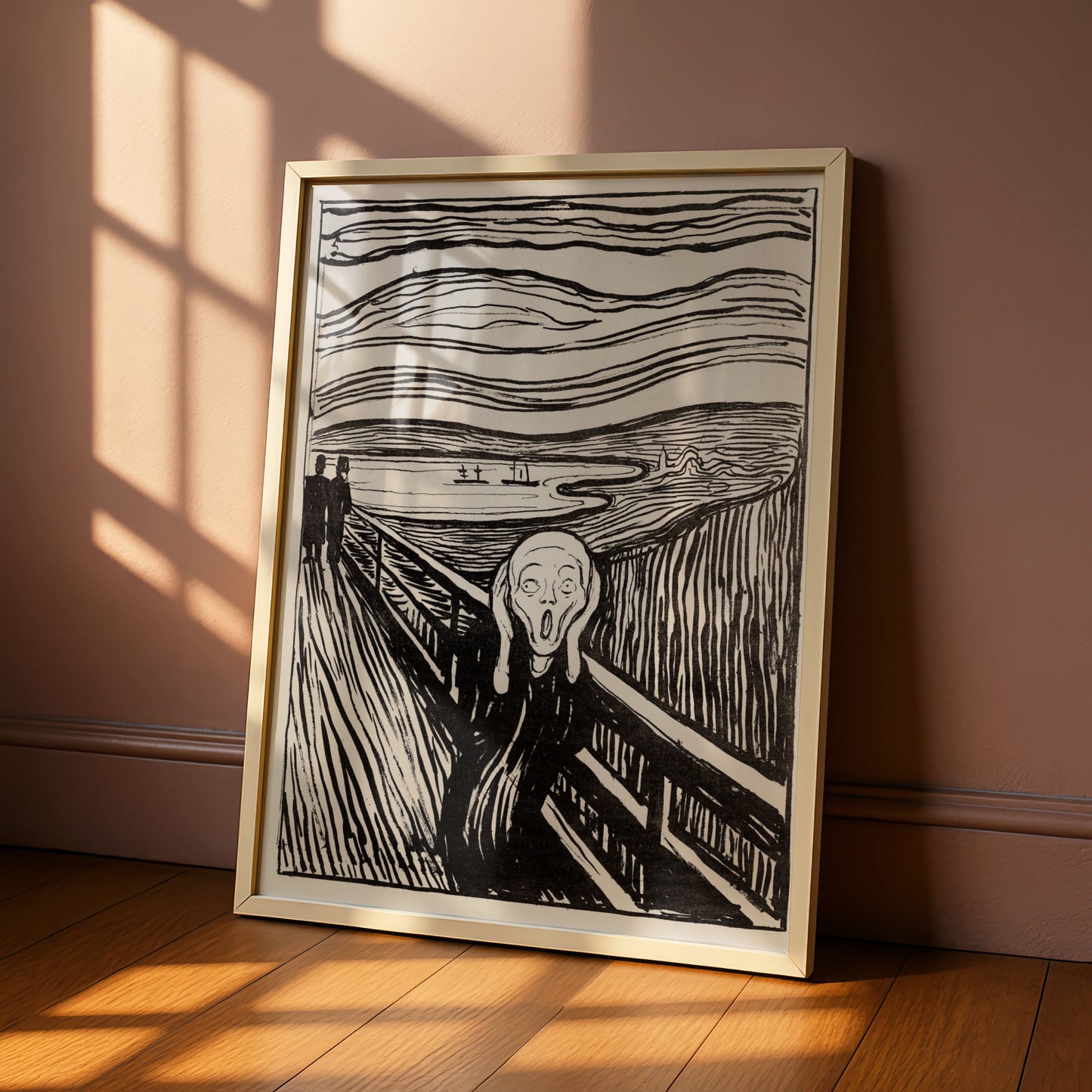 The Scream Halloween Art Print, Edvard Munch Poster, Black White Gothic Wall Art