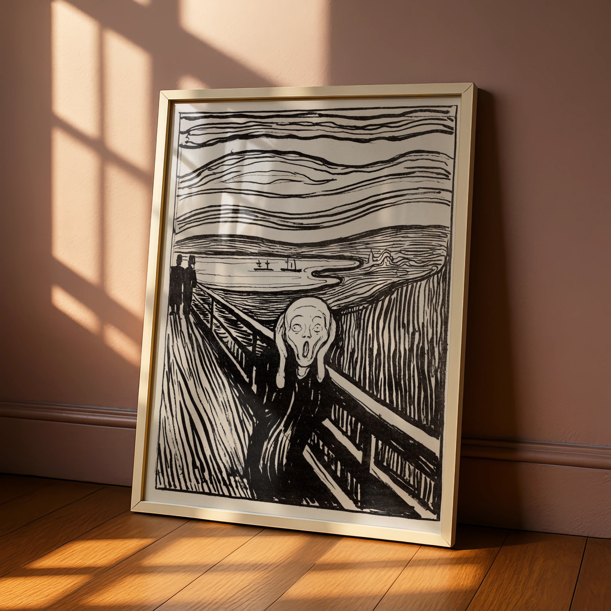 The Scream Halloween Art Print, Edvard Munch Poster, Black White Gothic Wall Art