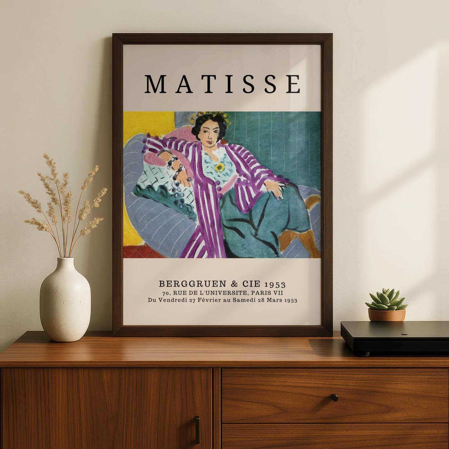 Purple Striped Figure Wall Art Print, Colourful Vintage Modernist Poster – product image 2