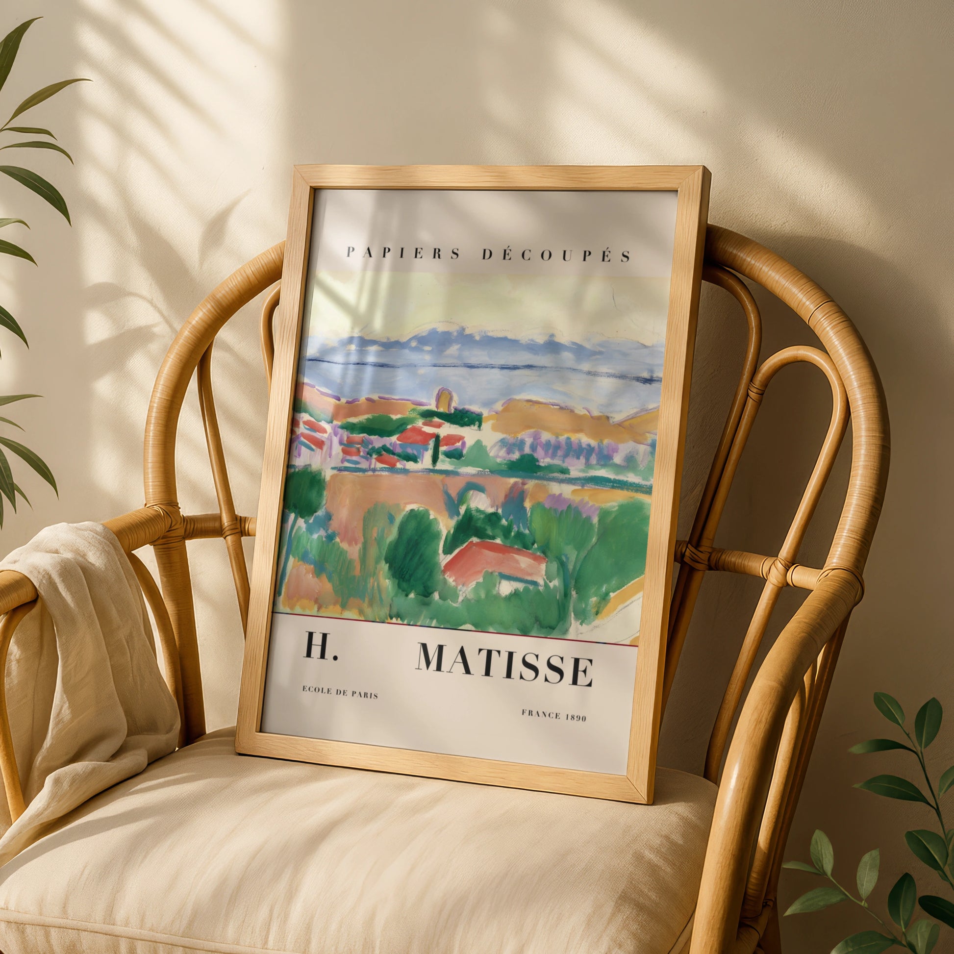 Colourful Coastal Landscape Wall Art Print, Vintage Modernist Living Room Poster – product image 3