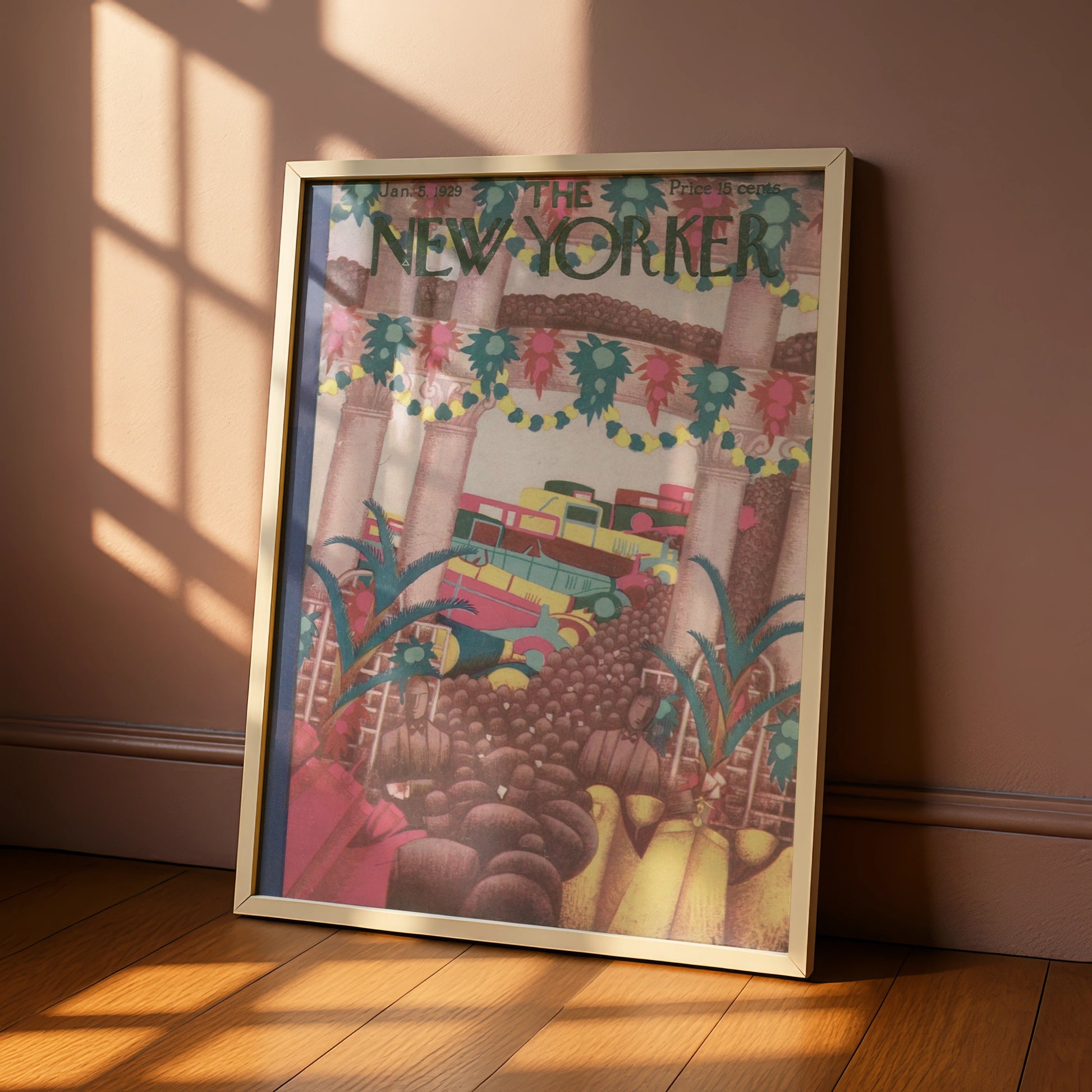 New Yorker 1929 Cover Art Poster, Vintage Art Deco Car Show Print, Retro Wall Art