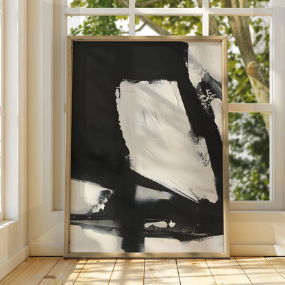 Abstract Monochrome Wall Art, Black and White Textured Print, Modern Minimalist Poster