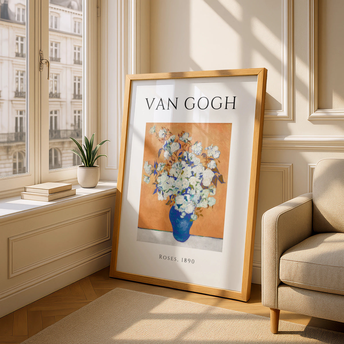 Van Gogh Roses 1890 Floral Wall Art Print | White Flowers Blue Vase Poster – product image 4