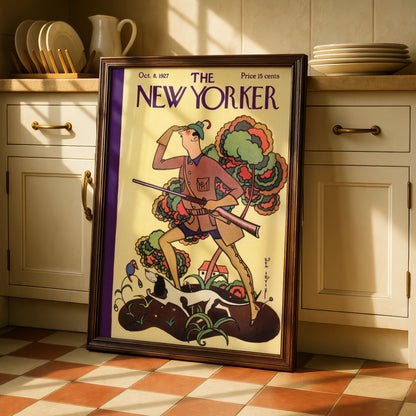 The New Yorker October 1927 Cover Poster, Vintage Hunter Art Deco Wall Art Print