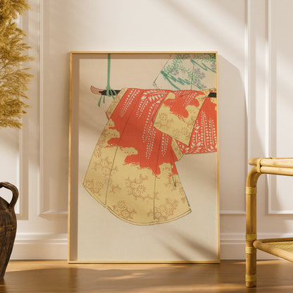 Vintage Japanese Kimono Art Print, Bijutsukai 1901 Woodblock Wall Art, Japandi Poster – A5 print