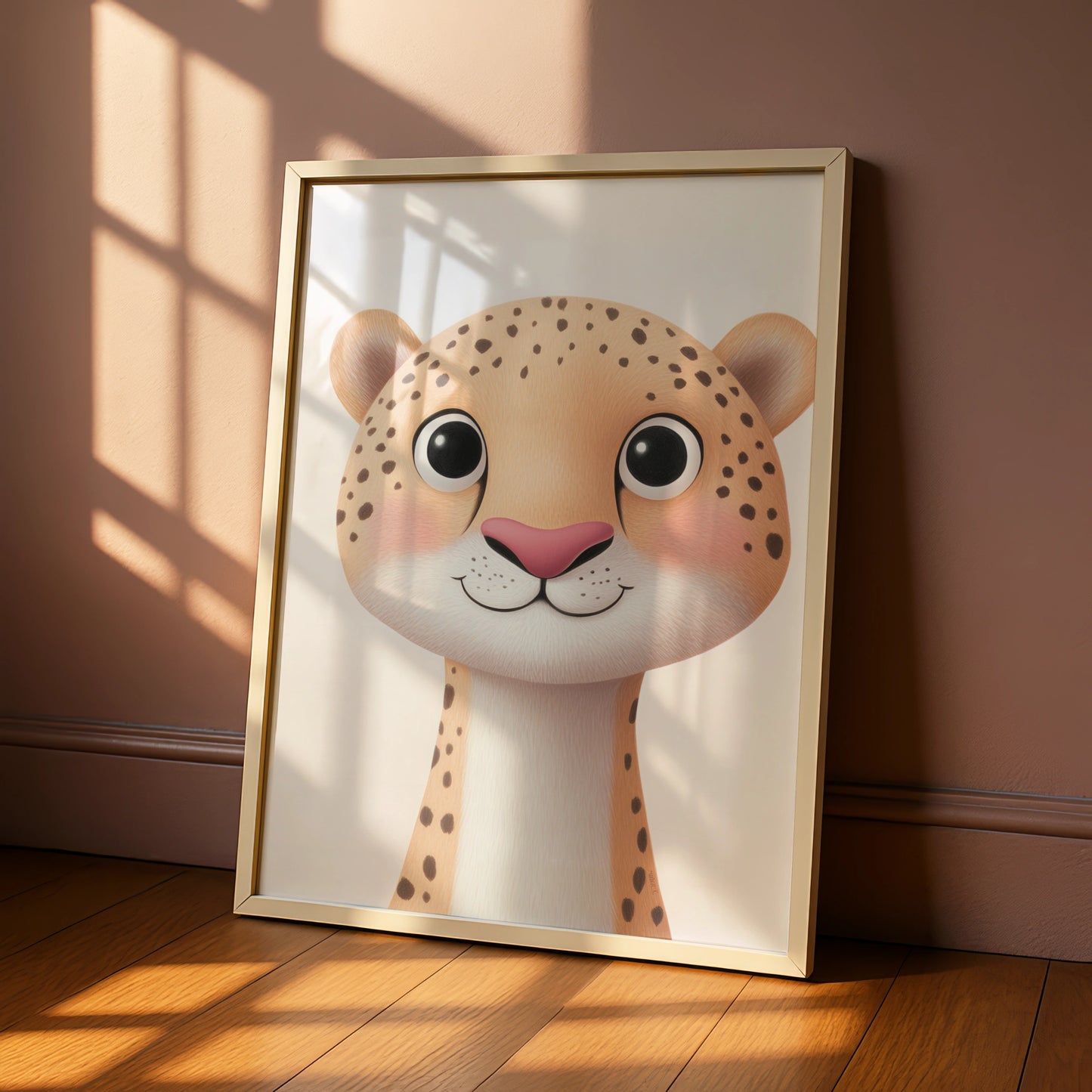 Cute Cheetah Nursery Wall Art, Safari Animal Print, Kids Room Poster, Baby Decor