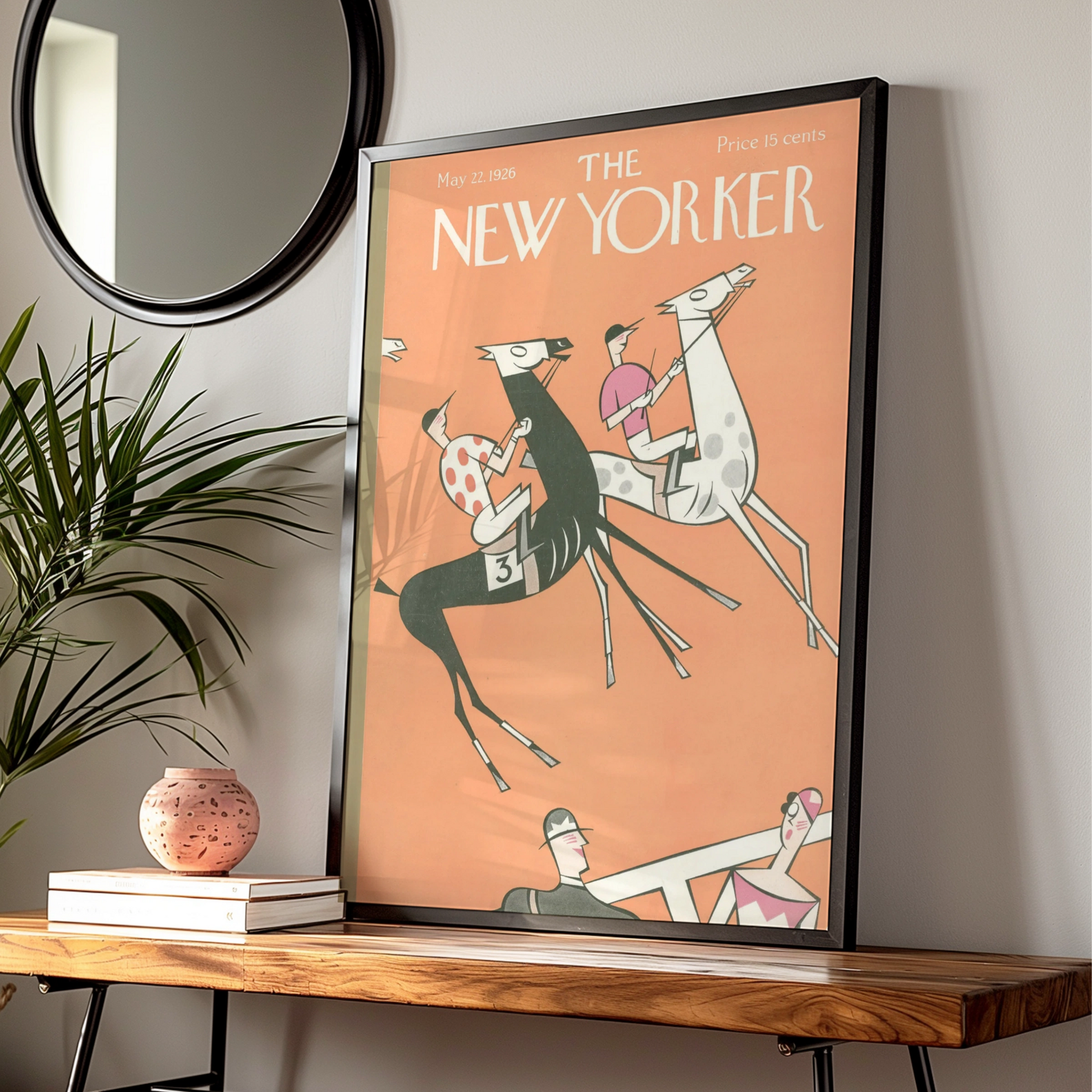 The New Yorker May 1926 Horse Racing Cover Poster, Art Deco Jockey Wall Art Print