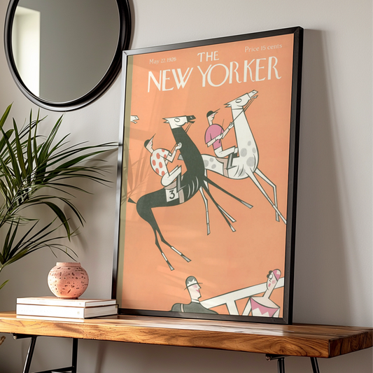 The New Yorker May 1926 Horse Racing Cover Poster, Art Deco Jockey Wall Art Print