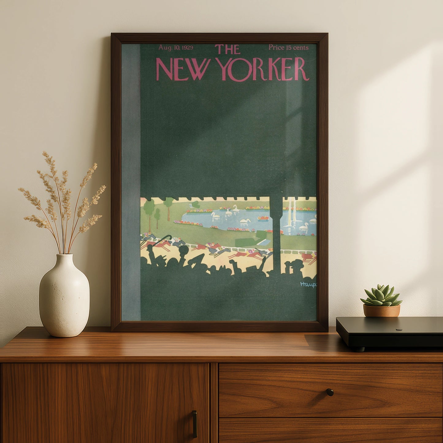 New Yorker 1929 Horse Racing Cover Poster, Vintage Art Deco Wall Art Print