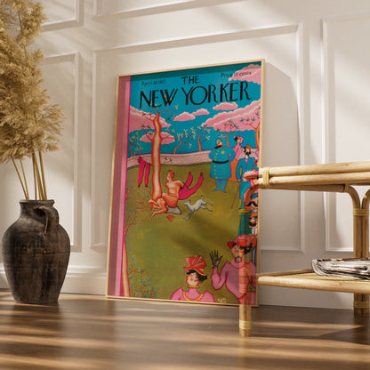 The New Yorker April 1927 Cover Poster, Vintage Faun Park Scene Wall Art Print