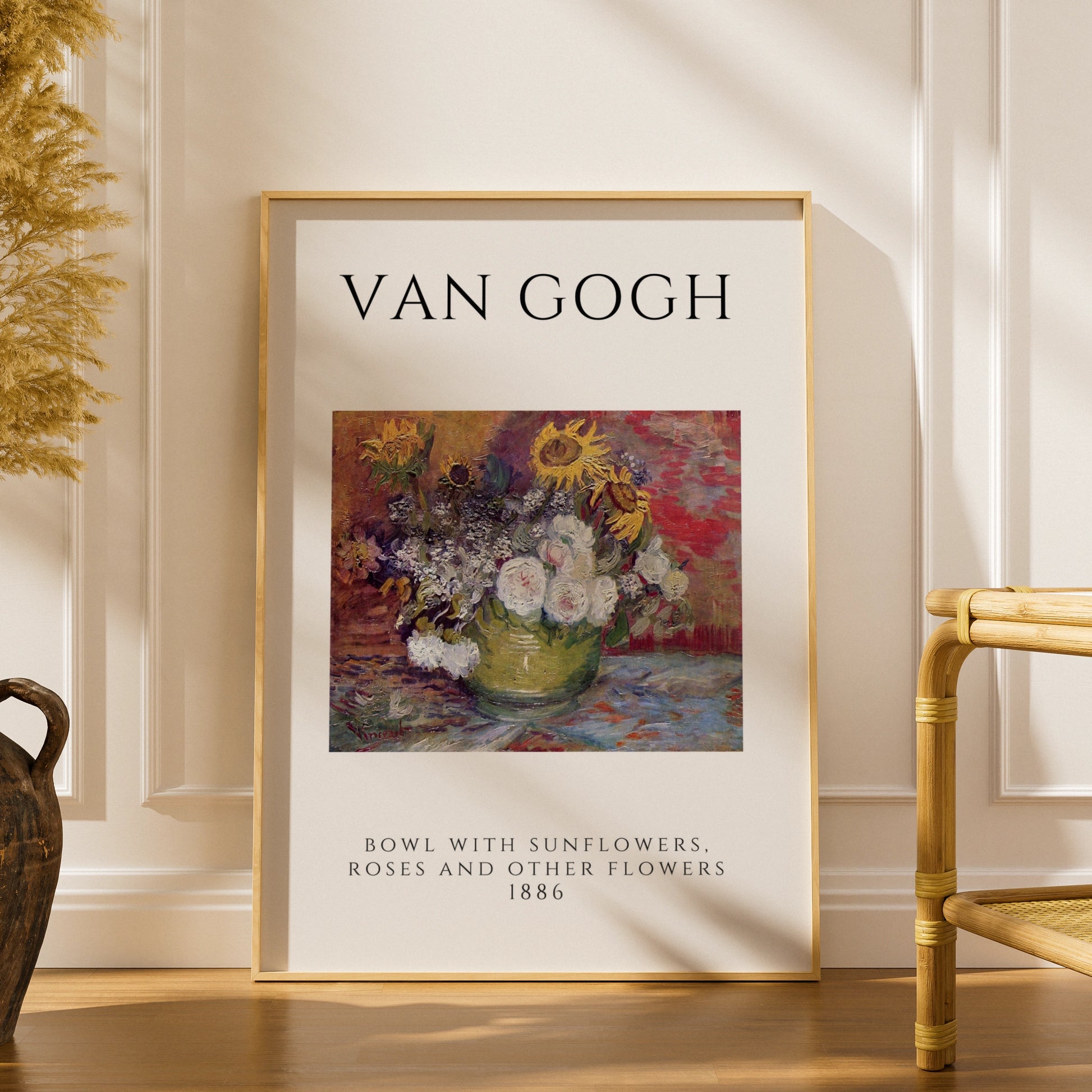 Van Gogh Floral Wall Art Print | Sunflowers Roses Bowl 1886 Vintage Poster, Gallery – product image 1