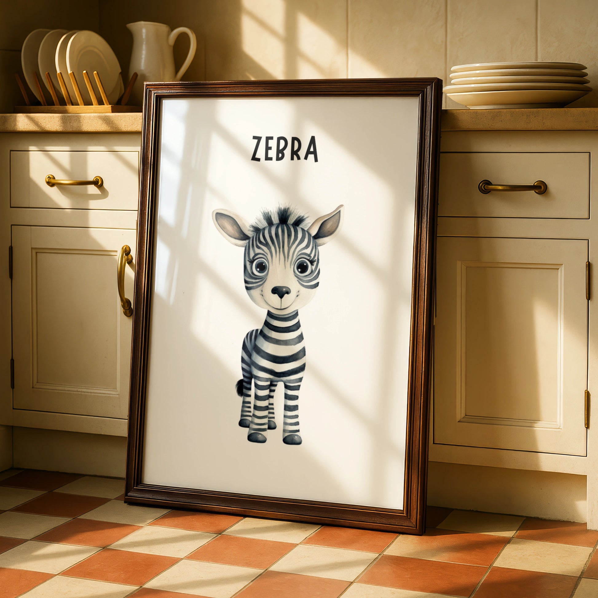 Zebra Nursery Wall Art, Baby Animal Poster, Kids Room Print, Safari Decor