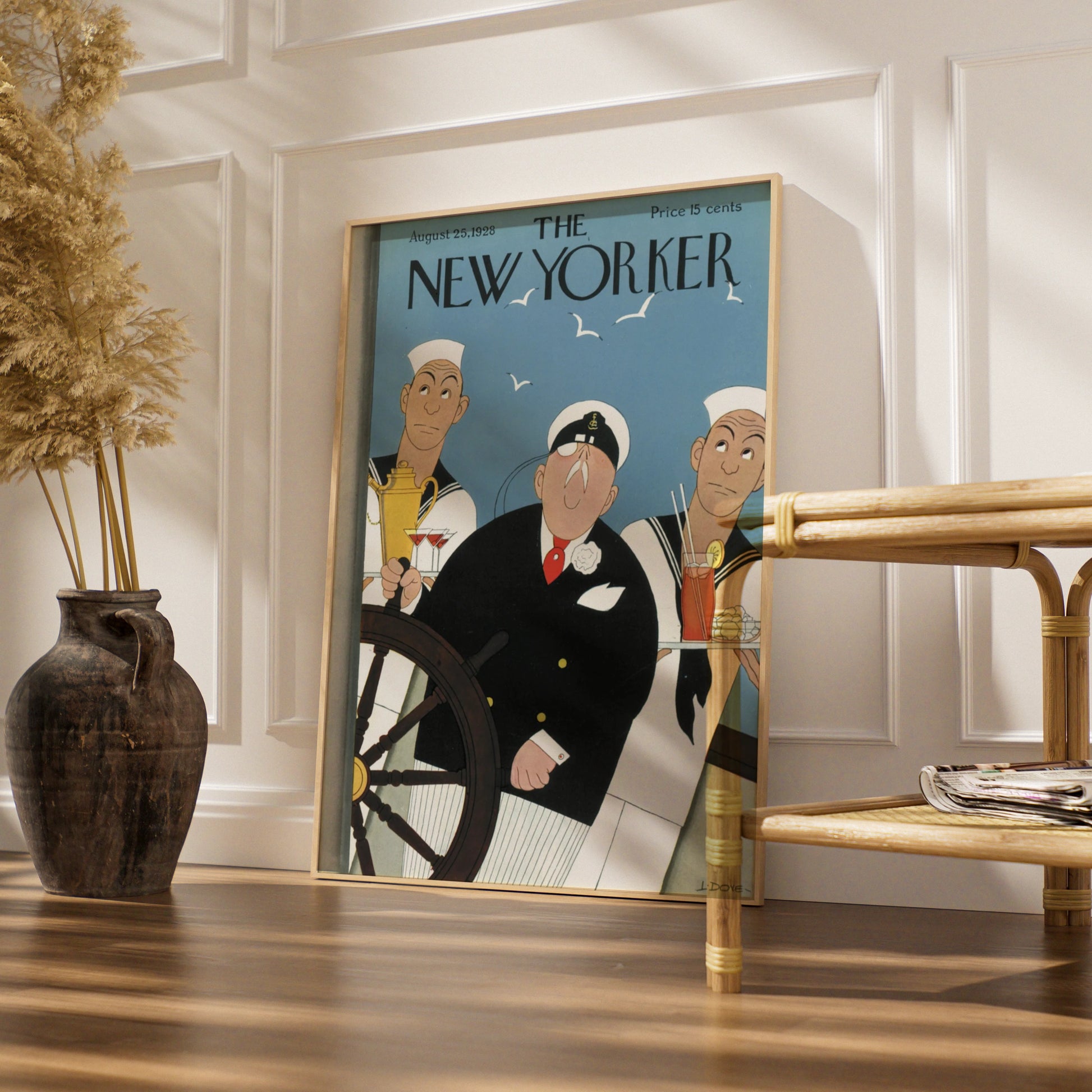 The New Yorker August 1928 Sailor Captain Cover Art Poster, Vintage Nautical Print