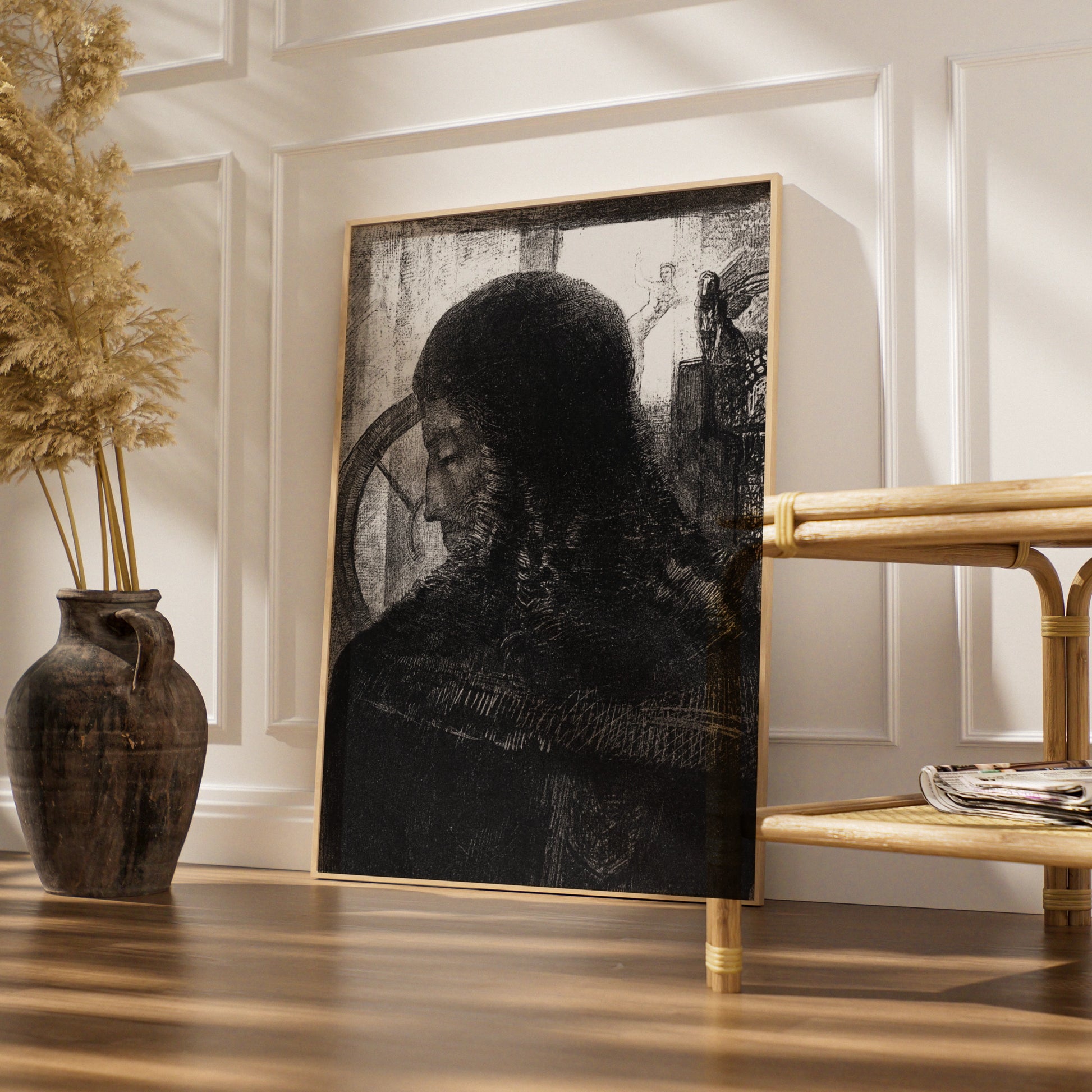 Halloween Dark Gothic Portrait Poster, Occult Figure Wall Art, Spooky Black Print