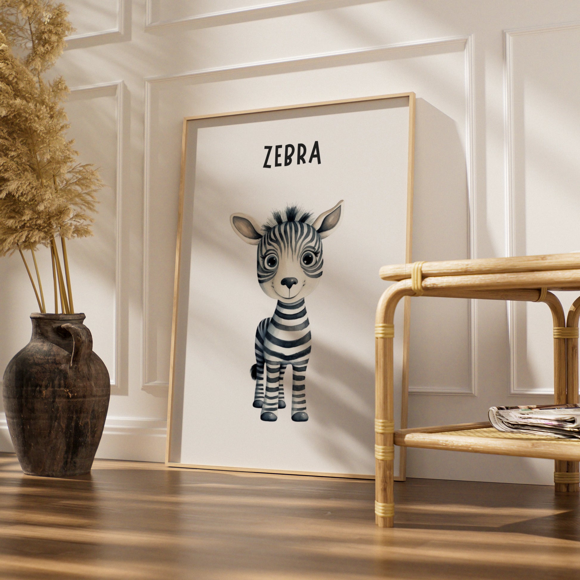 Zebra Nursery Wall Art, Baby Animal Poster, Kids Room Print, Safari Decor