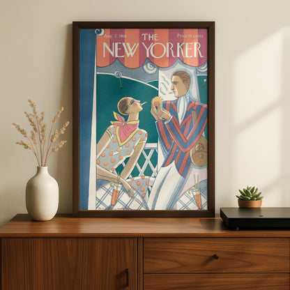 The New Yorker August 1926 Art Deco Cover Poster, Vintage 1920s Roaring Twenties Wall Art