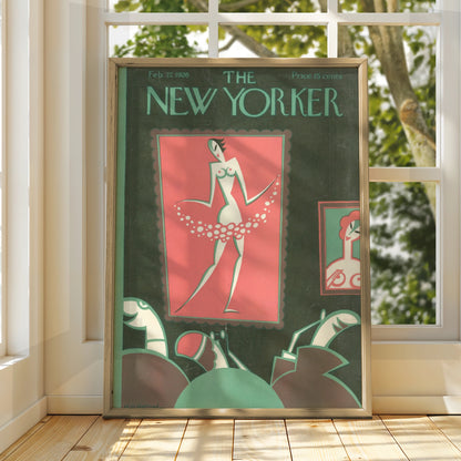 New Yorker 1926 Cover Art Poster, Art Deco Dancer, Vintage Magazine Wall Art Print