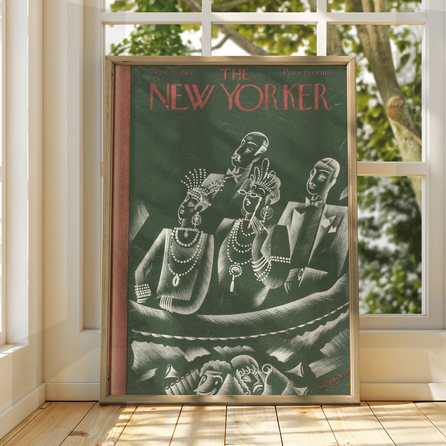 The New Yorker 1927 Art Deco Cover Poster, Vintage Jazz Age Theatre Wall Art Print