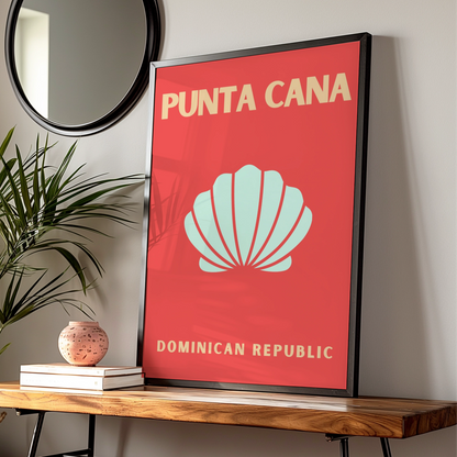 Punta Cana Travel Poster Dominican Republic Wall Art, Retro Beach Print, Caribbean