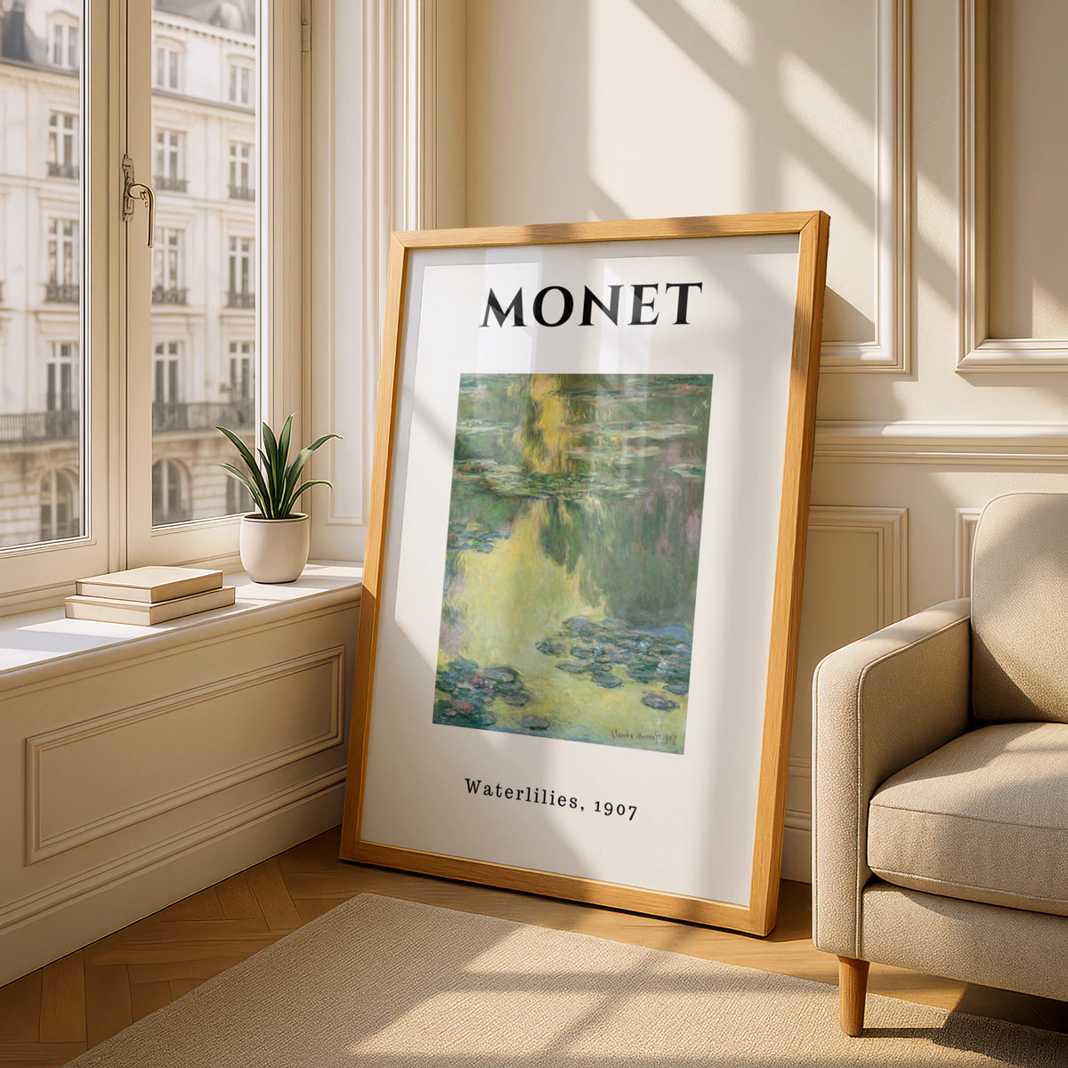 Monet Waterlilies 1907 Wall Art Print | Impressionist Botanical Poster, Green Living Room Decor – product image 4