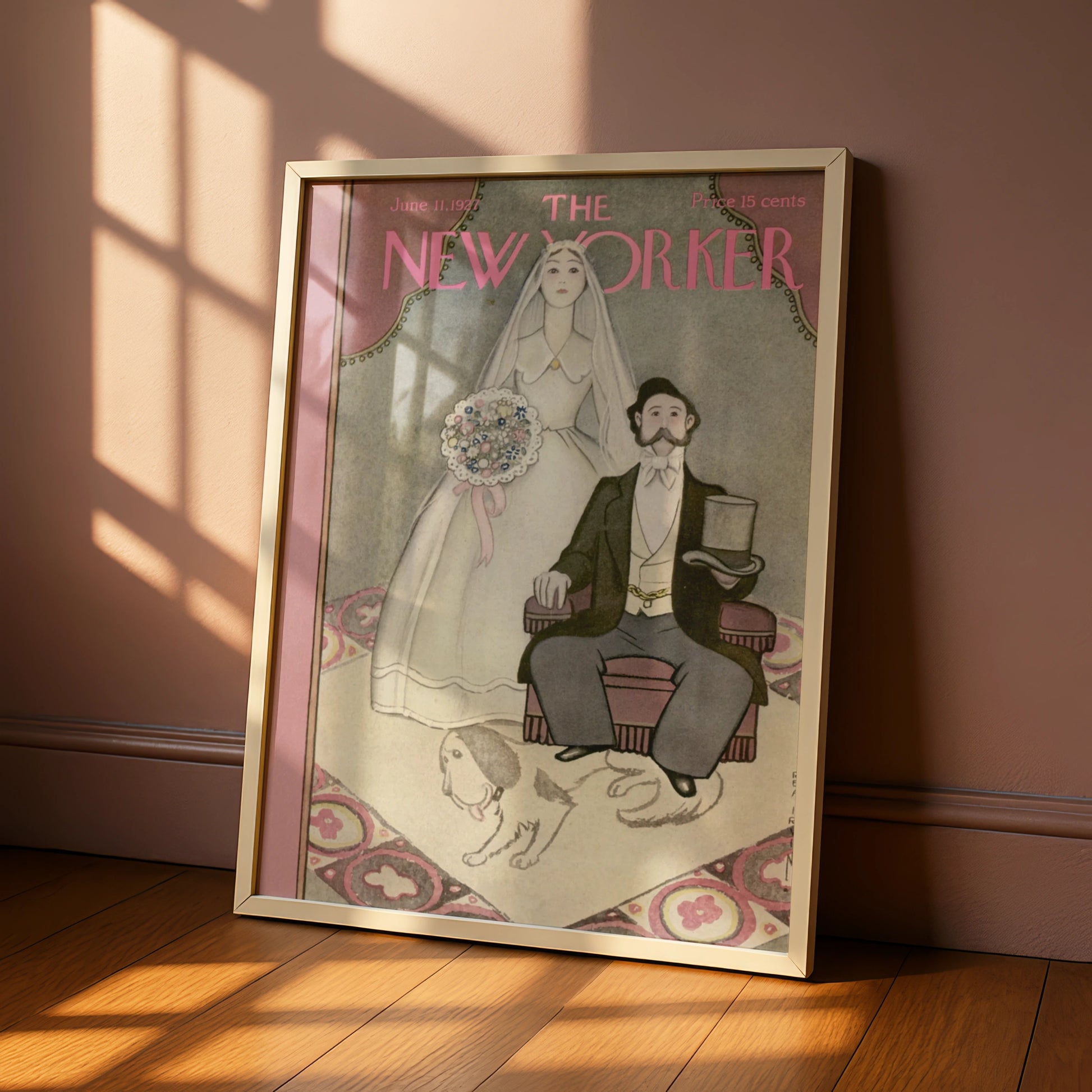 The New Yorker June 1927 Wedding Cover Poster, Vintage Bride Groom Wall Art Print