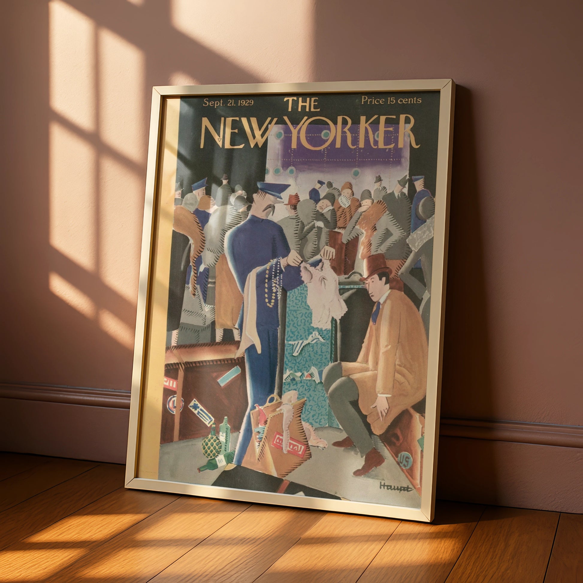 The New Yorker September 1929 Cover Poster, Vintage Art Deco Magazine Wall Art Print