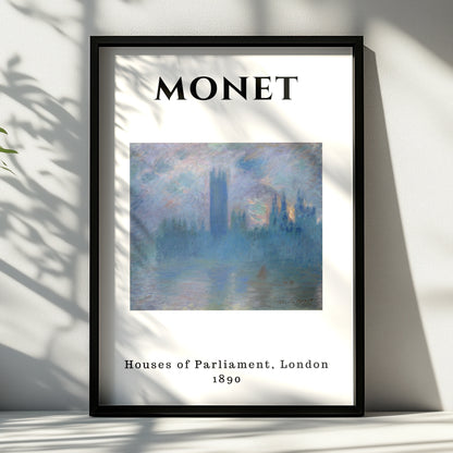 Monet Houses of Parliament London Wall Art Print | Blue Impressionist Poster – product image 6