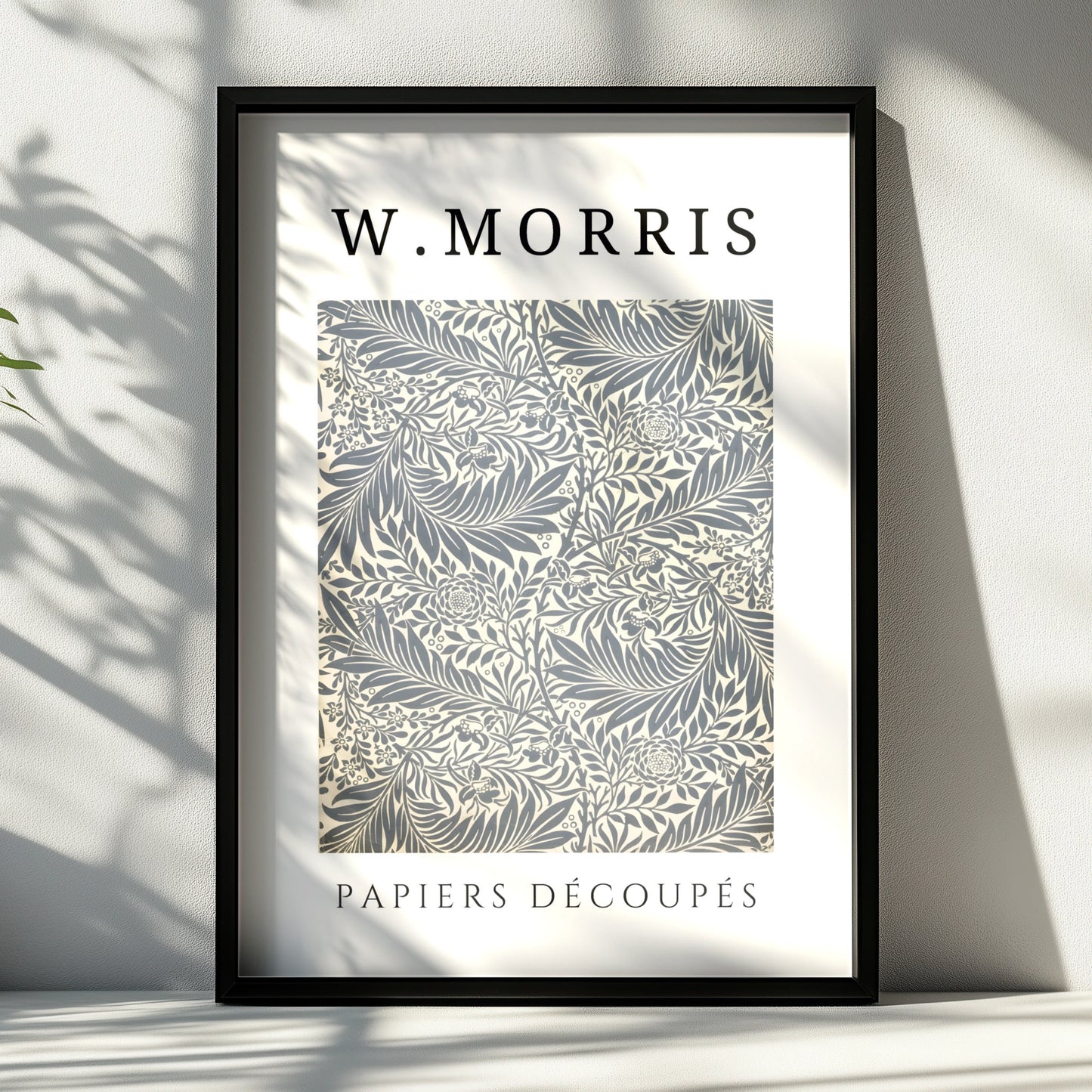 William Morris Botanical Wall Art Print | Grey Floral Leaf Poster, Vintage Gallery Print – product image 6