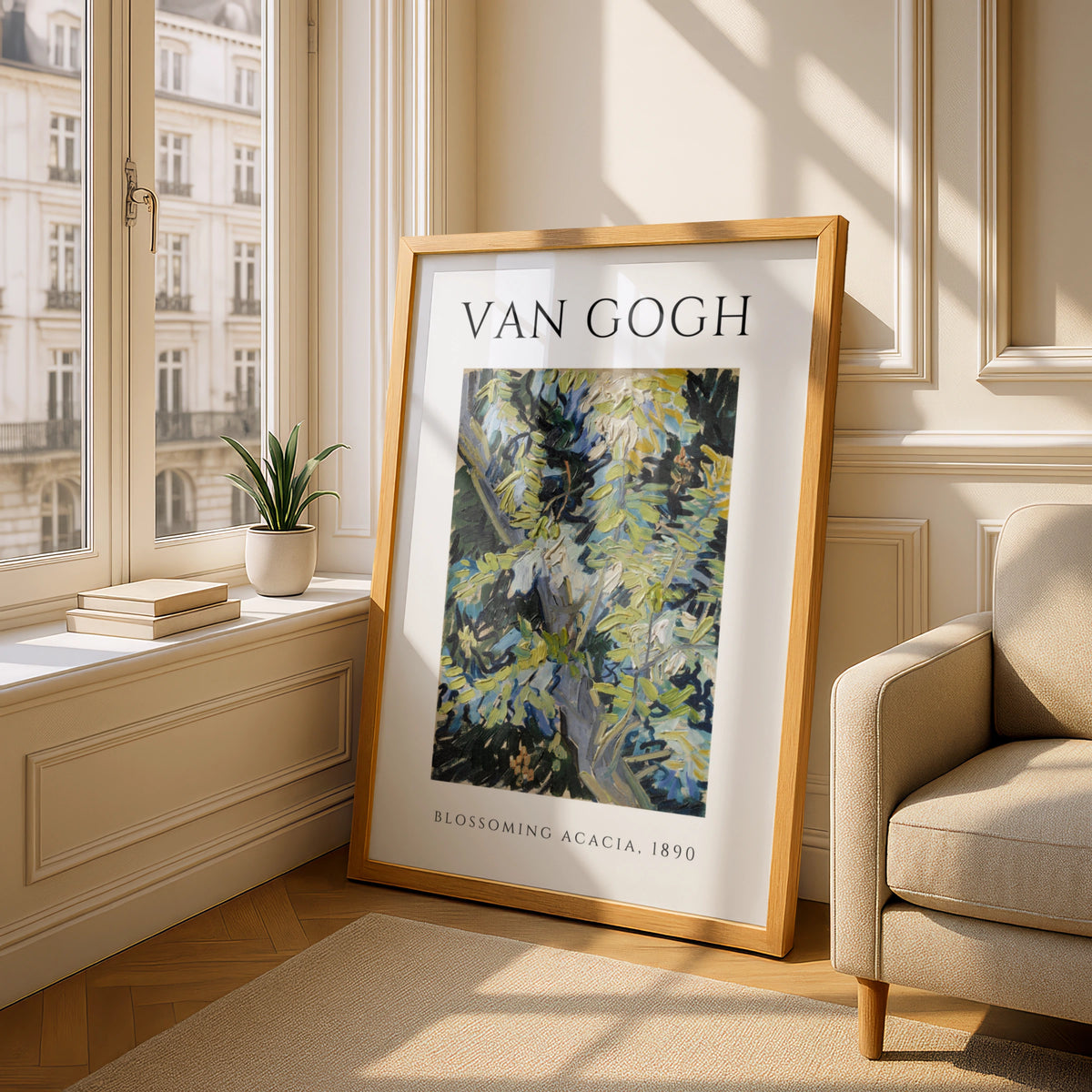 Van Gogh Blossoming Acacia 1890 Wall Art Print | Green Blue Botanical Poster – product image 4