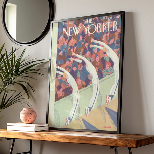 New Yorker 1929 Cover Poster, Vintage Art Deco Dancers, Crowd Scene Wall Art Print