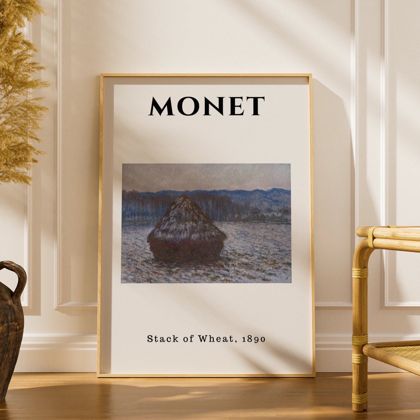 Monet Stack of Wheat 1890 Wall Art Print | Impressionist Vintage Poster, Living Room – product image 1