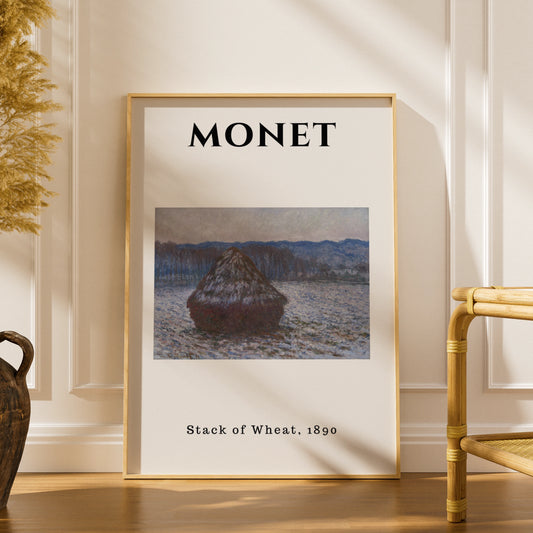 Monet Stack of Wheat 1890 Wall Art Print | Impressionist Vintage Poster, Living Room – product image 1