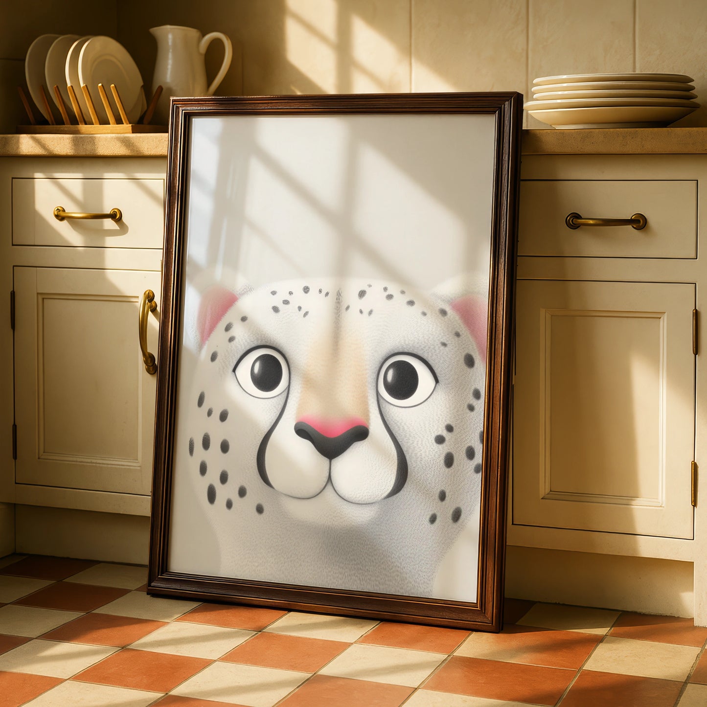 Snow Leopard Nursery Wall Art, Cute Animal Print, Baby Room Poster, Kids Decor