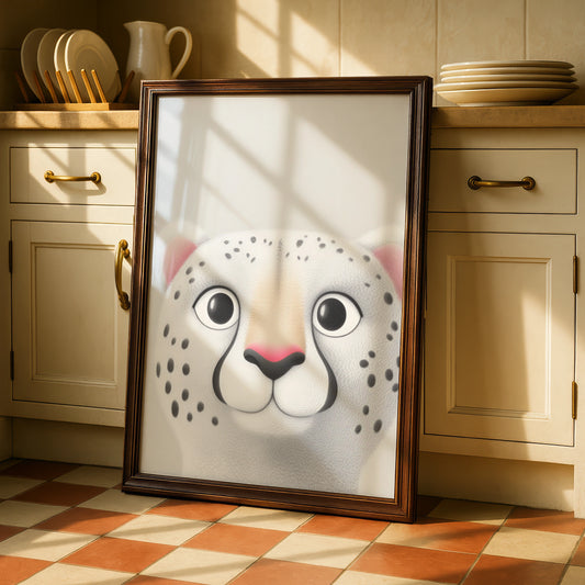 Snow Leopard Nursery Wall Art, Cute Animal Print, Baby Room Poster, Kids Decor