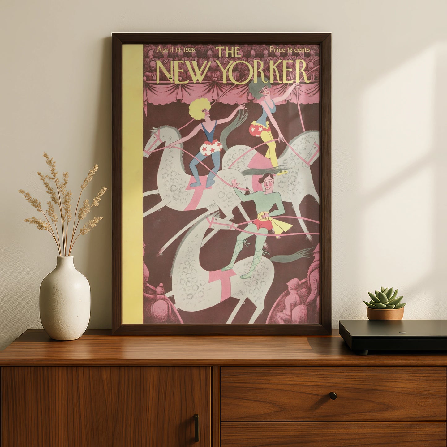 The New Yorker Circus Poster, April 1928 Vintage Cover Art, Acrobat Horse Print