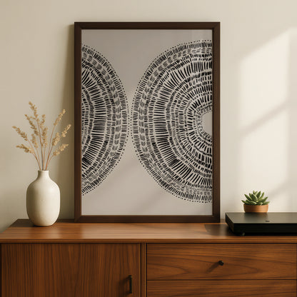 Abstract Circle Mark Making Print, Monochrome Wall Art, Neutral Modern Poster, Gallery Wall Decor