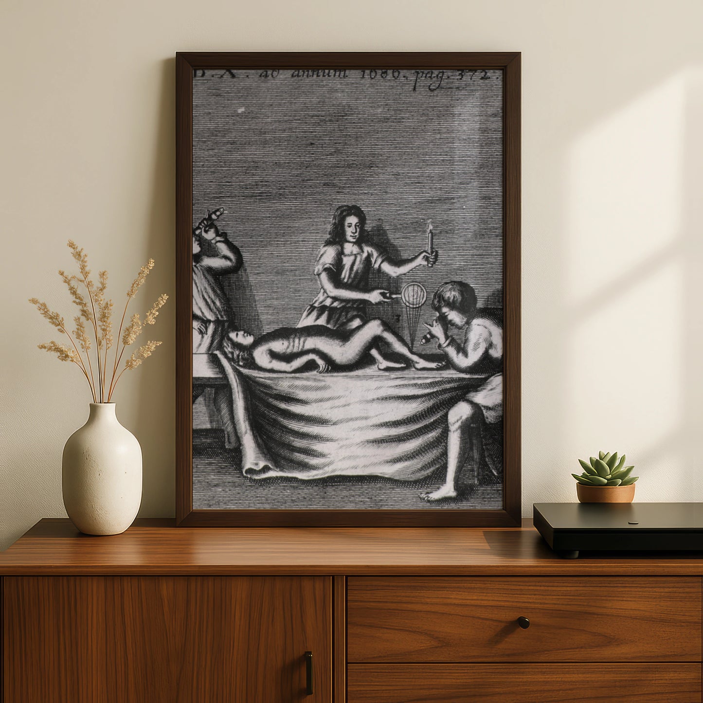 Halloween Occult Ritual Art Print, Vintage Dark Engraving Poster, Gothic Wall Art