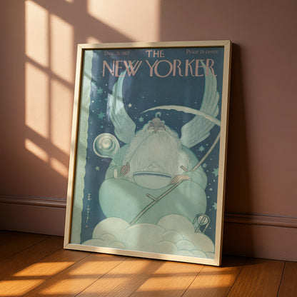 New Yorker Cover Dec 1927 Poster, Father Time New Year Art Print, Vintage Wall Art