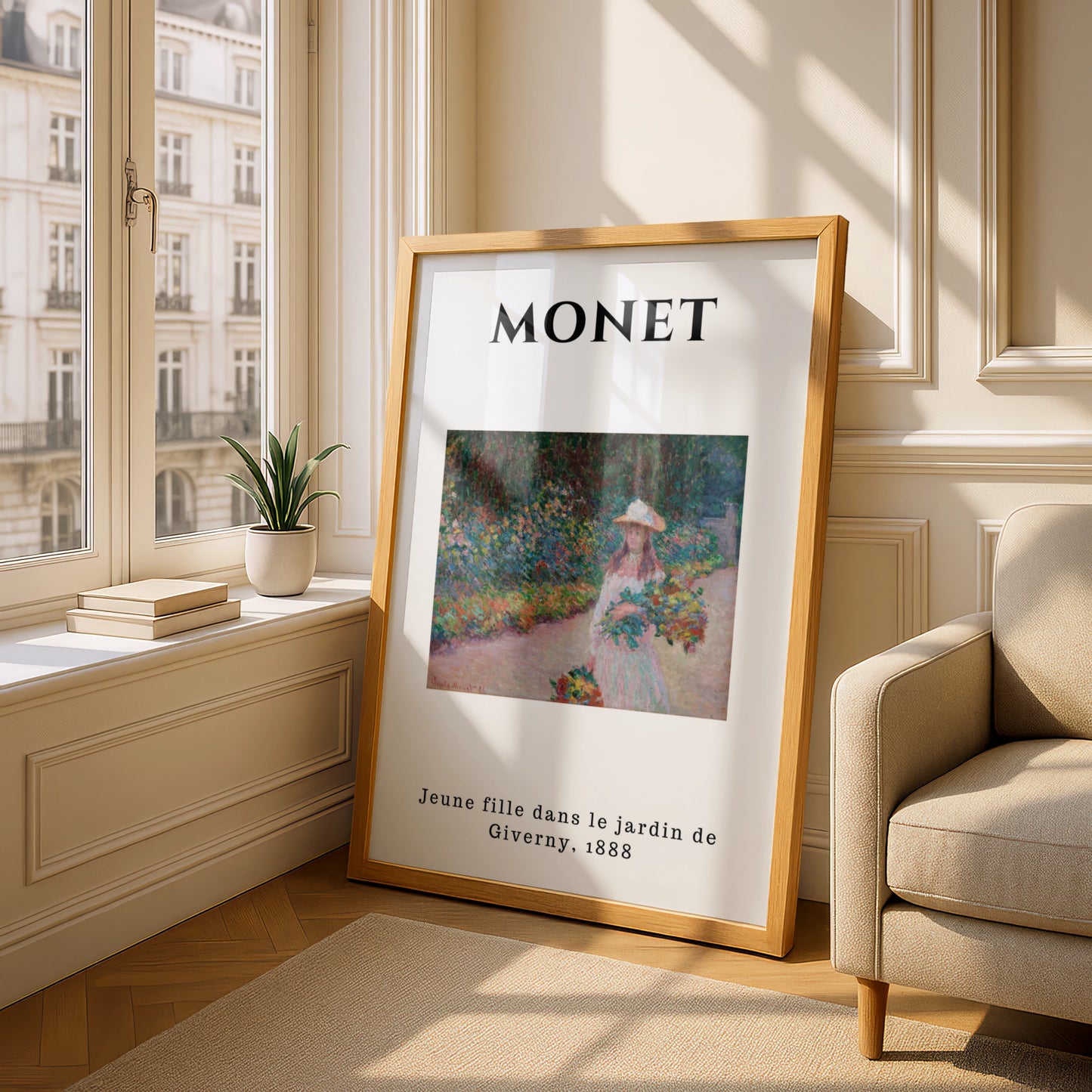 Monet Impressionist Wall Art Print | Girl in Garden Giverny, Vintage Floral Poster – product image 4