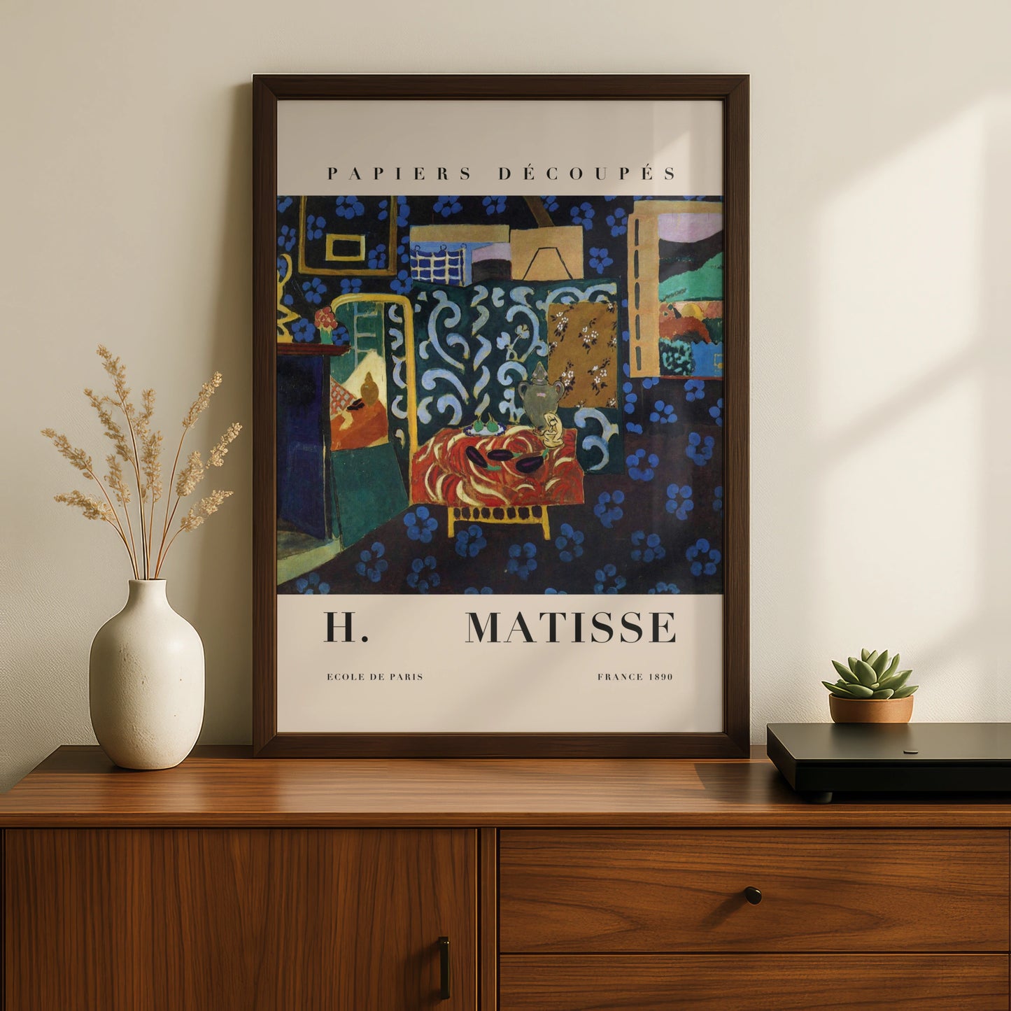 Blue Interior Wall Art Print, Colourful Vintage Modernist Gallery Poster – product image 2