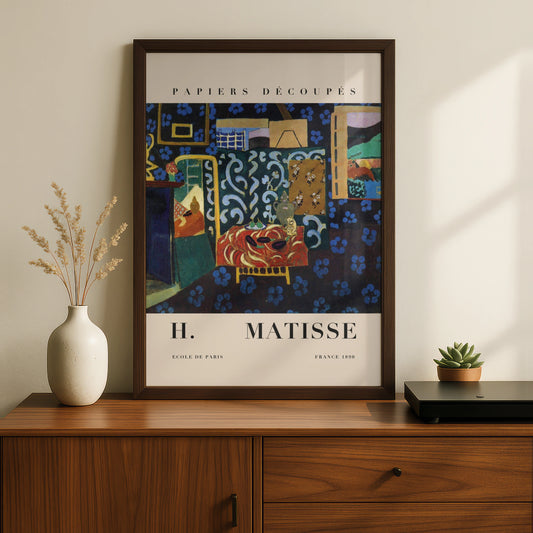 Blue Interior Wall Art Print, Colourful Vintage Modernist Gallery Poster – product image 2