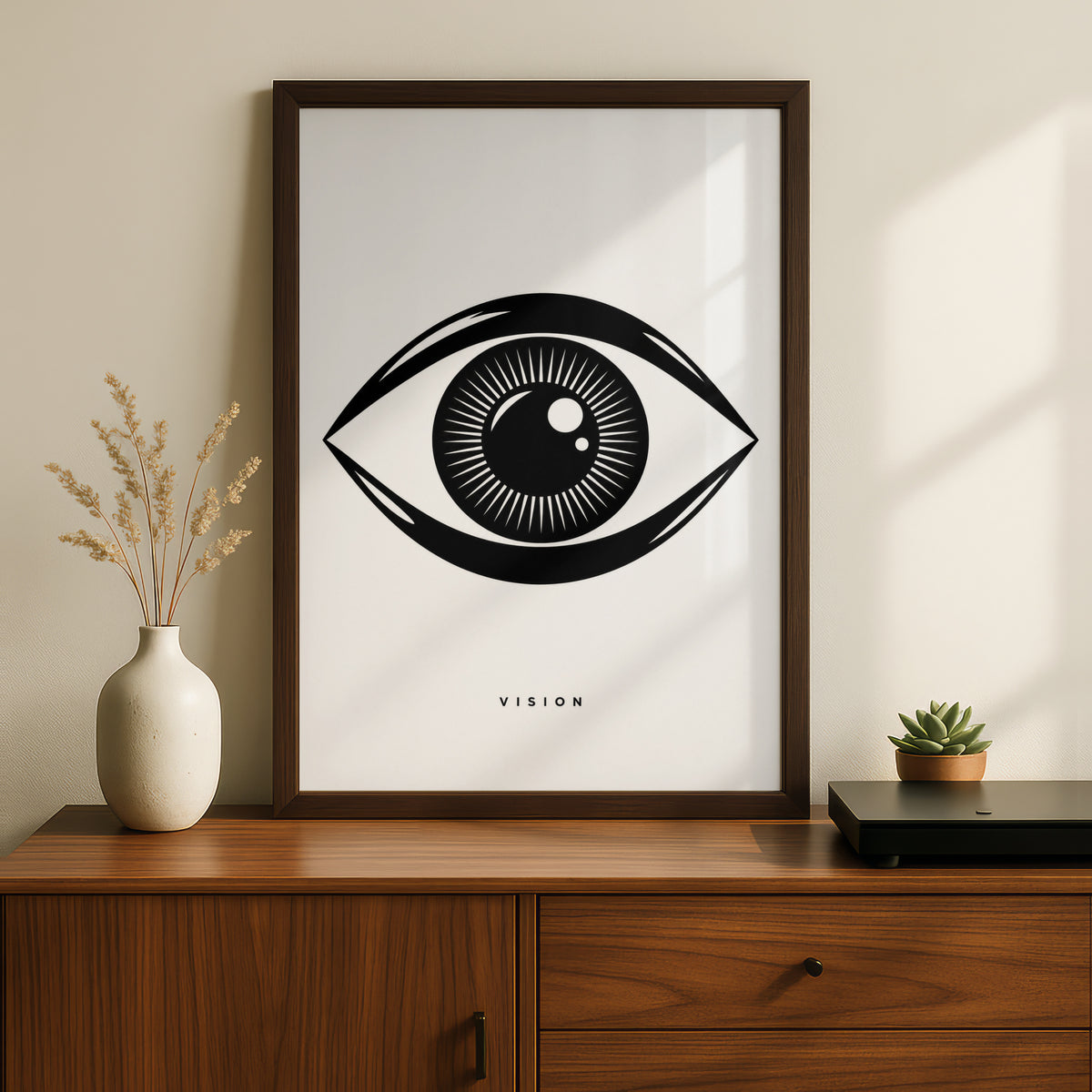 Vision Eye Print, Monochrome Wall Art, Minimalist Black and White Poster, Gallery Wall Decor