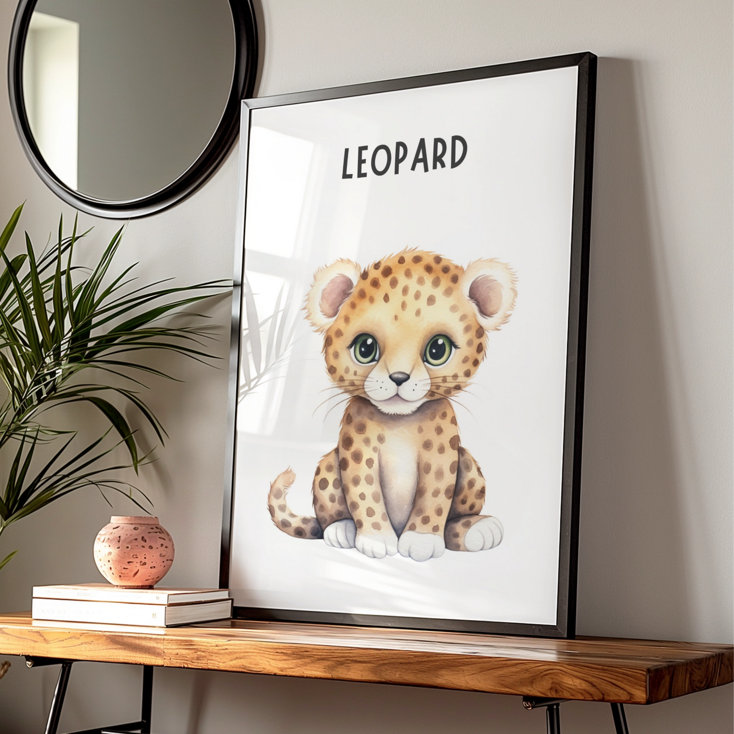 Leopard Nursery Wall Art, Baby Animal Print, Safari Poster for Kids Room Decor