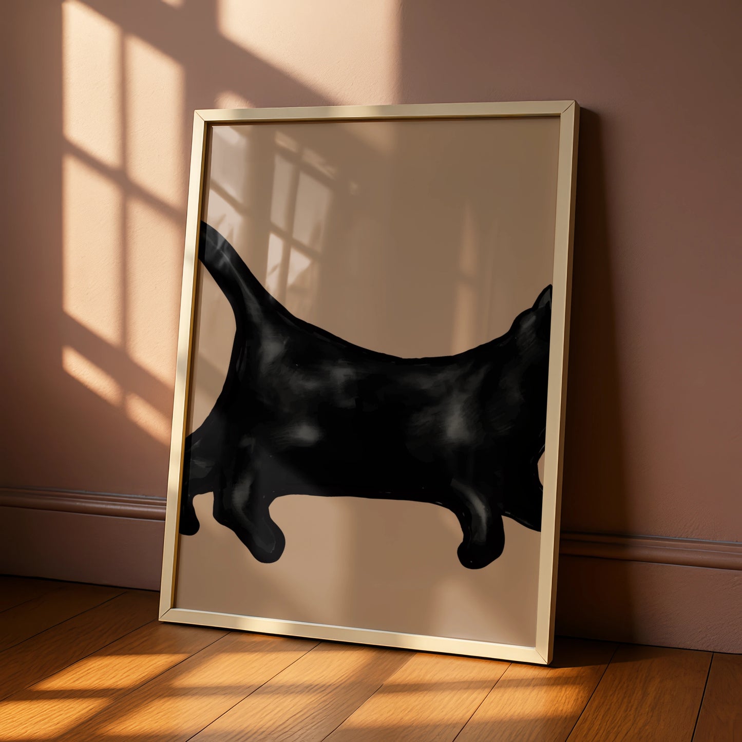 Halloween Black Cat Poster, Spooky Cat Wall Art, Witch Cat Print, Creepy Cat Decor
