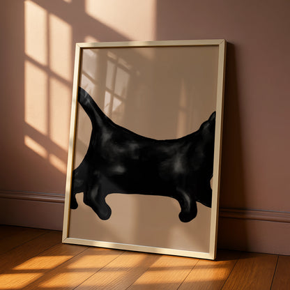 Halloween Black Cat Poster, Spooky Cat Wall Art, Witch Cat Print, Creepy Cat Decor