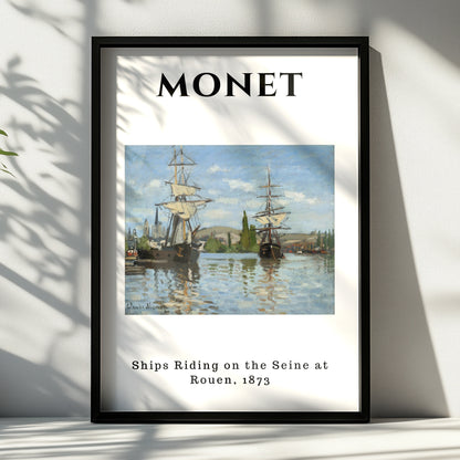 Monet Ships on the Seine Wall Art Print | Impressionist Sailing Poster, Living Room Decor – product image 6