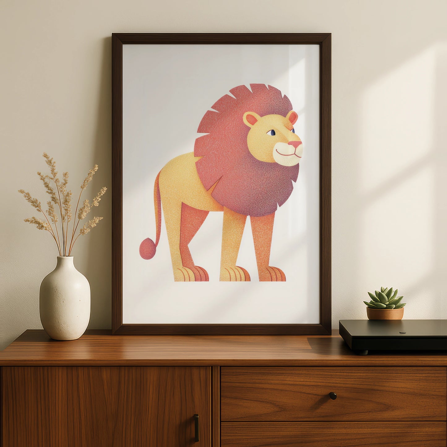 Lion Nursery Wall Art, Safari Animal Print, Kids Room Poster, Cute Lion Decor
