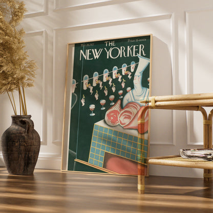 The New Yorker March 1927 Poster, Vintage Chef Art Deco Cover Print, Kitchen Wall Art