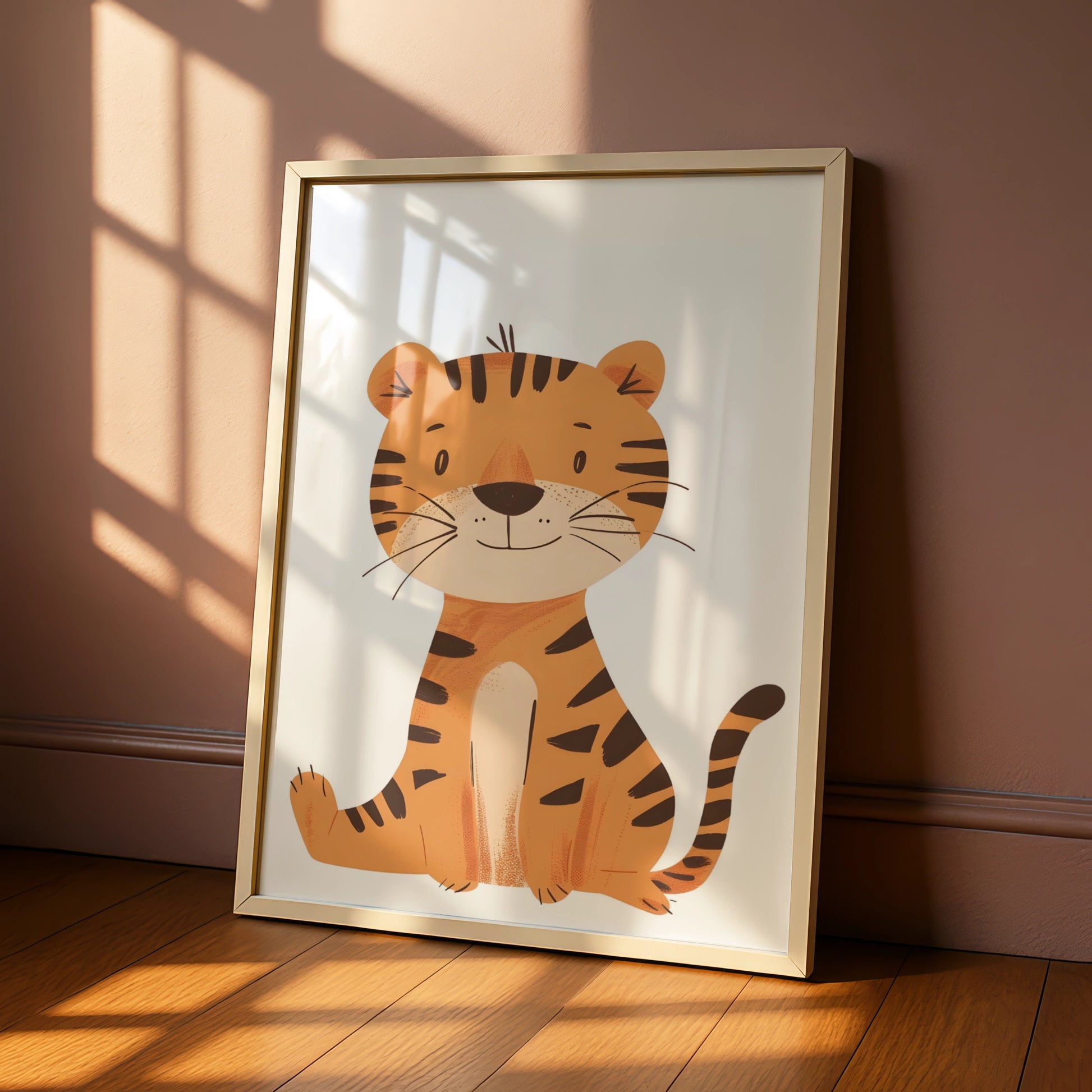 Cute Tiger Nursery Wall Art, Baby Animal Poster, Kids Room Decor, Children's Print